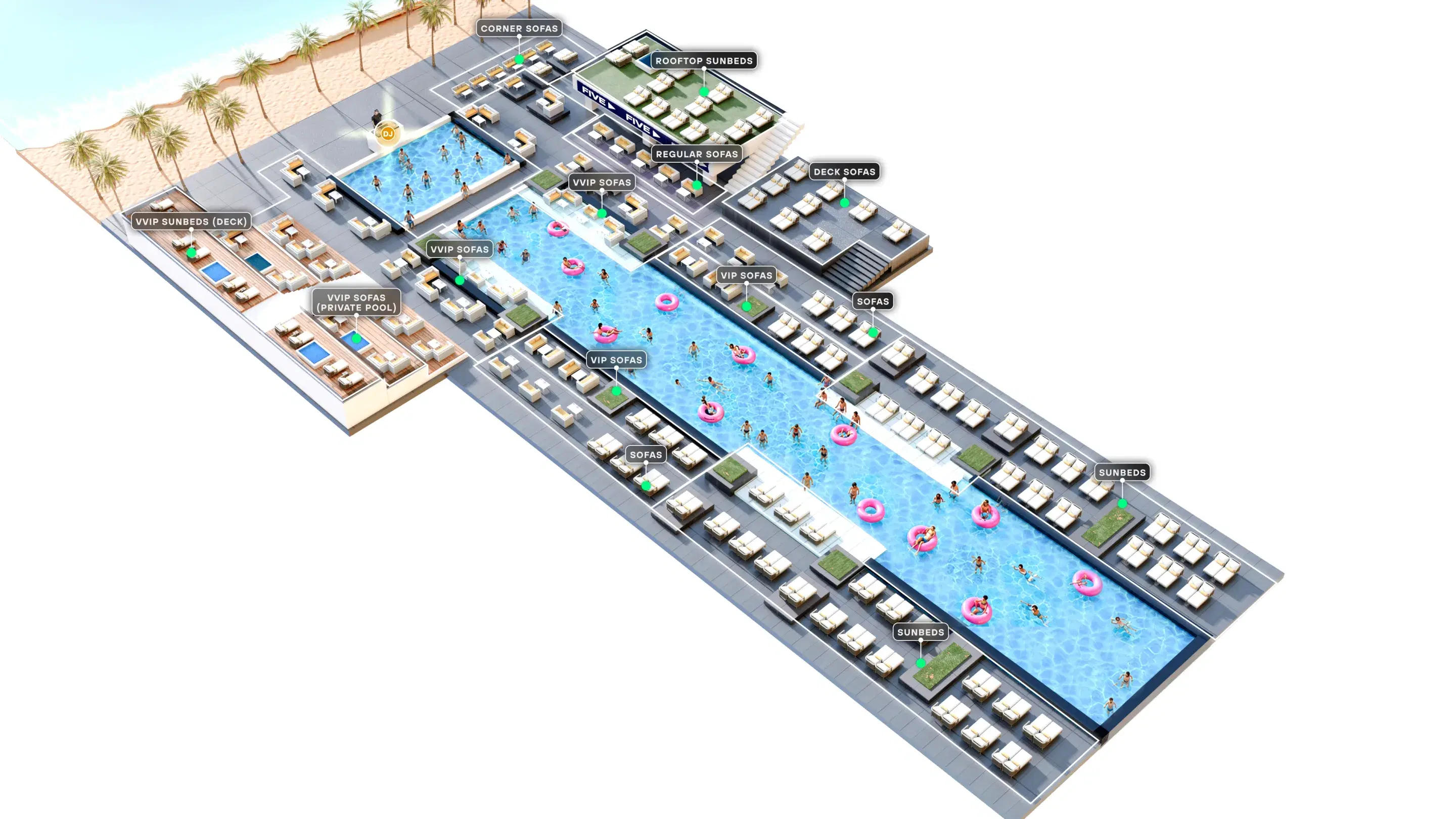 Social Pool zones map