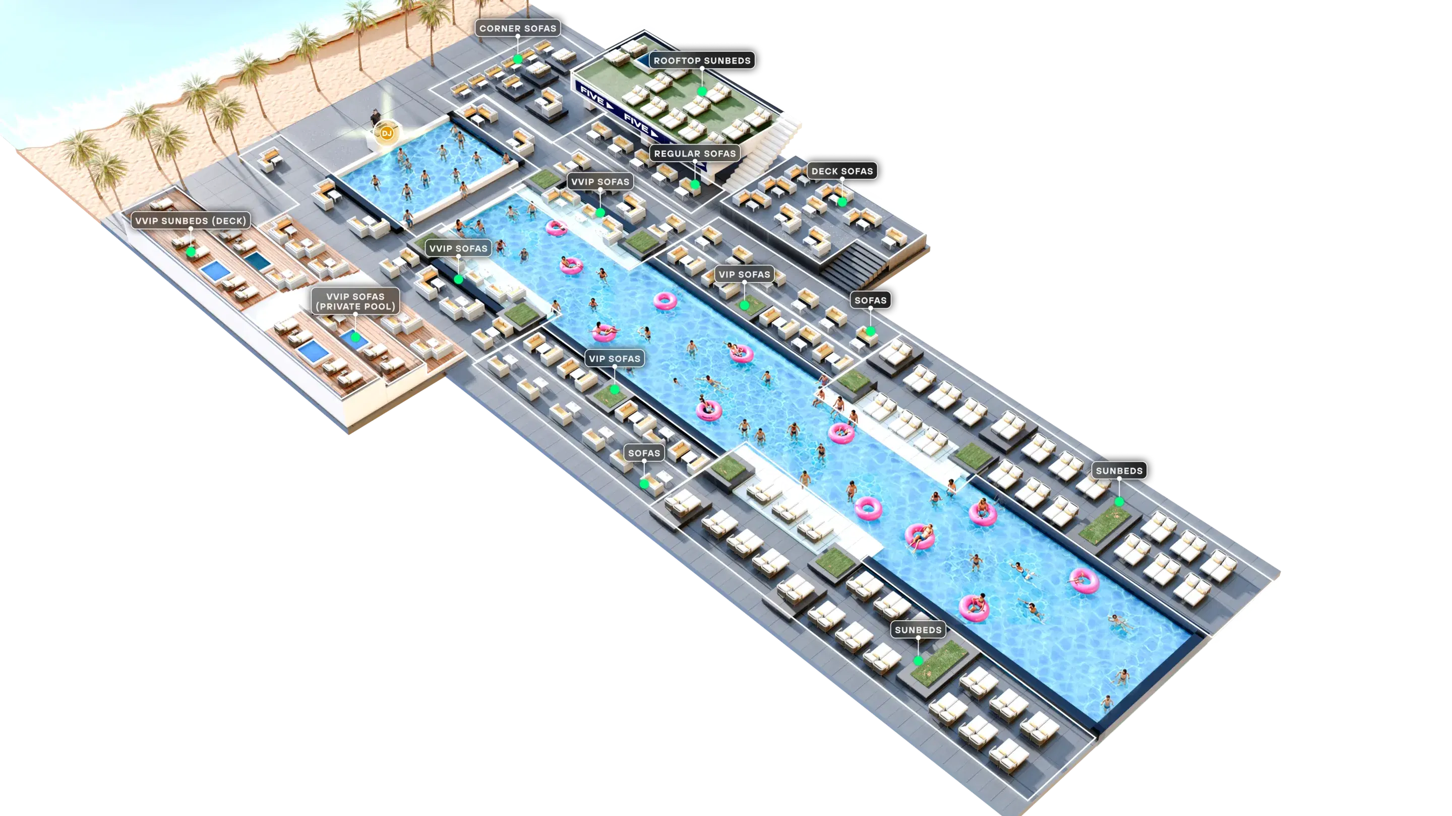 Social Pool zones map